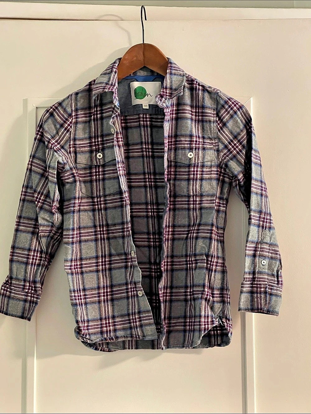 boden Boys Plaid Button Down Size 9-10Y Like New